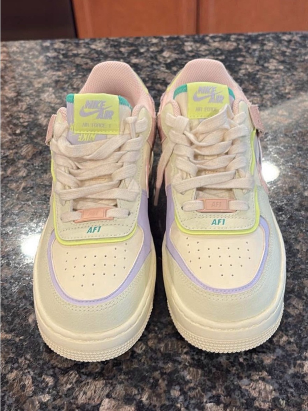 Nike Air Force 1 Low - Cream with Pastel Pink, Lilac & Lime Accents